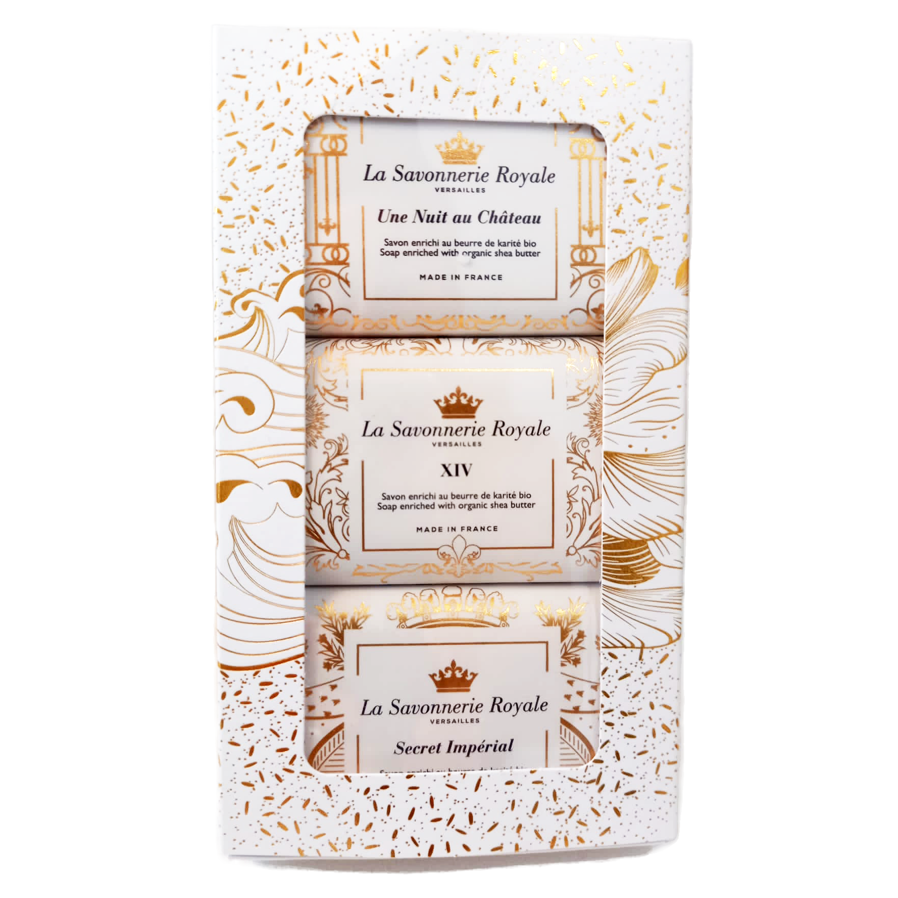 White Set of 3 Soaps N°2 - Versailles Collection for wholesale on Faire2