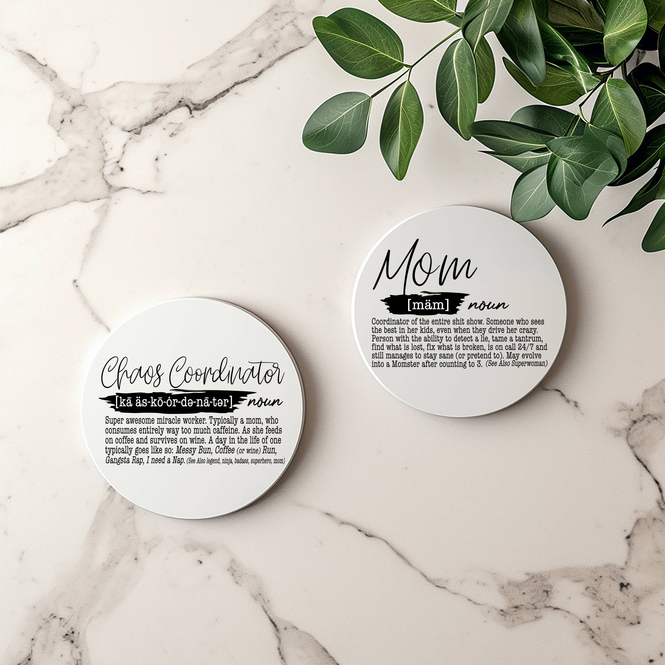 Gia Roma - Wholesale Onderzetters - Unieke cadeaus voor hem + haar grappige, keramische onderzetter humorsets14