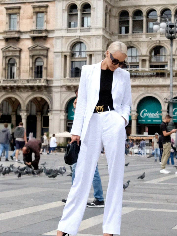 Veronique White Blazer for wholesale by GRL The Label