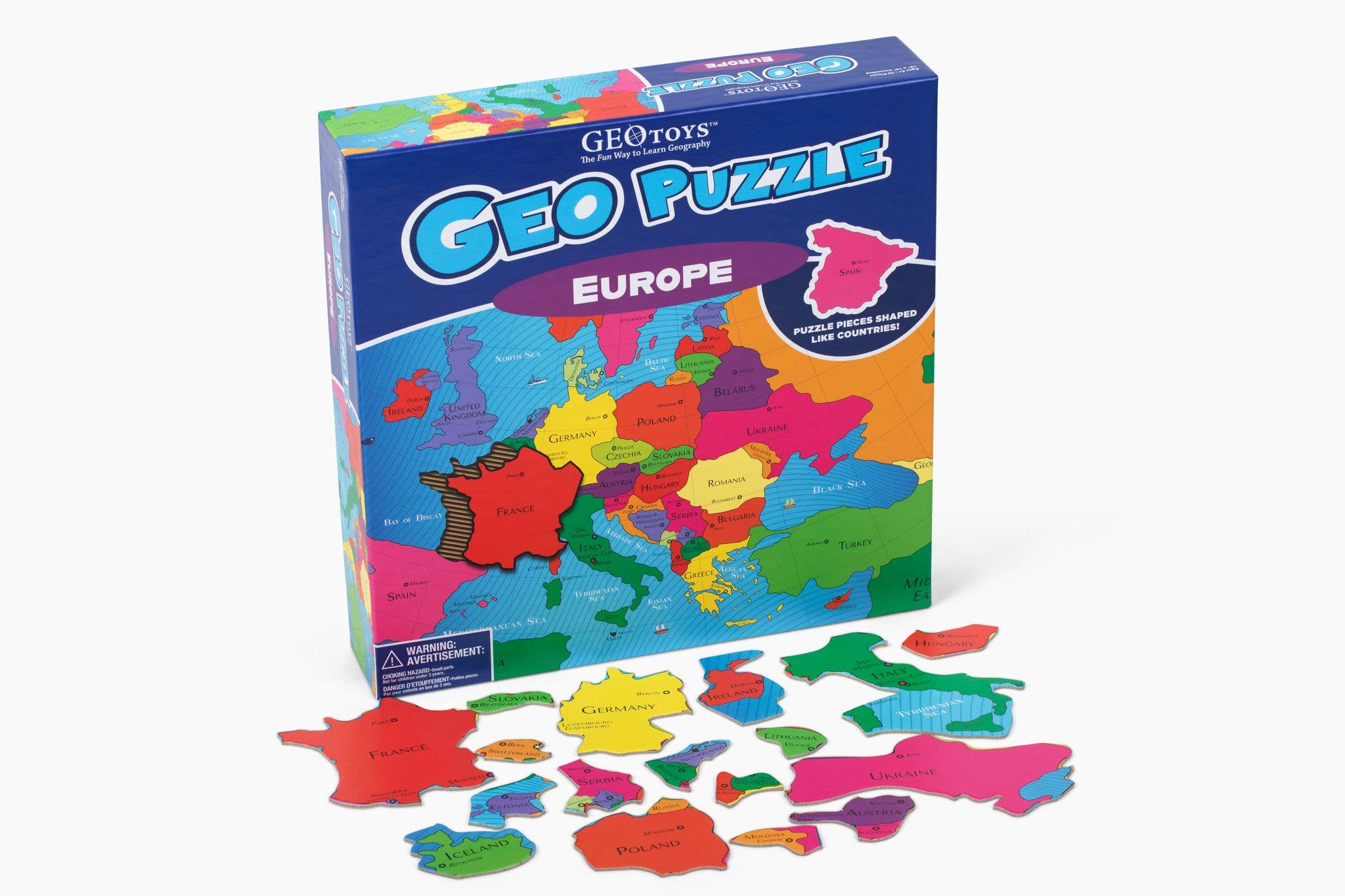 Geotoys - Wholesale Puzzle - Kids - Geotoys GeoPuzzle, 58 Europe Shaped Pieces