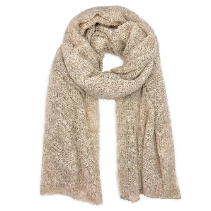 Almond Ultra Plush Alpaca Scarf for wholesale by SLATE + SALT