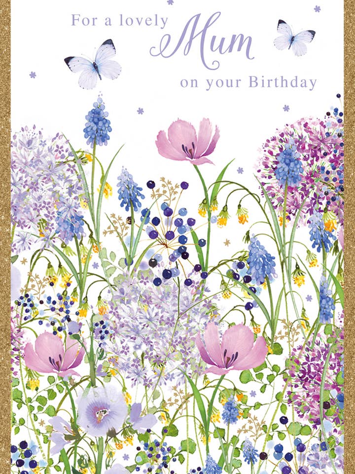 MUM Birthday Card with Ditsy Floral Design for wholesale by Nigel Quiney Publications Ltd