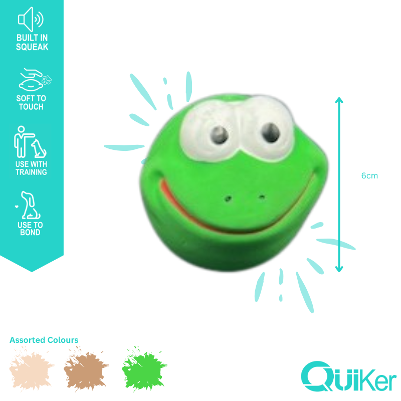 Quiker Pet Products – wholesale Pet squeaky toy – Dog – 6cm -Super Cute Latex Animal Head Dog Toy - 6 pk3