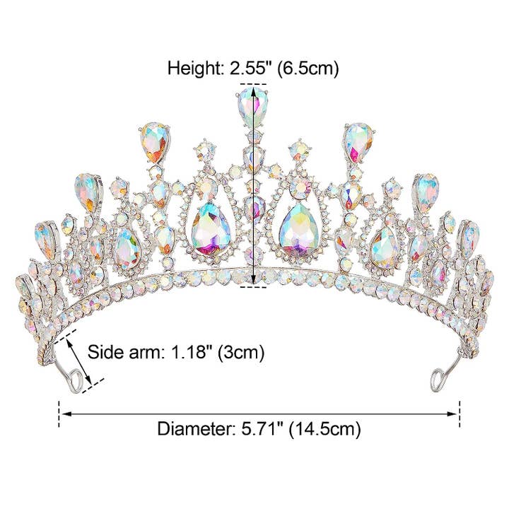 SWEETV - Wholesale Tiara - Women's - Crystal Tiaras and Crowns for Women Wedding AB Rhinestone