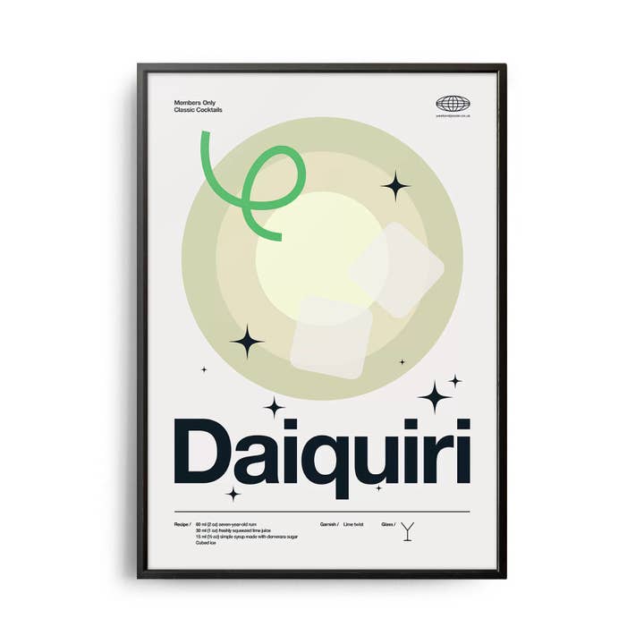 Póster de Cóctel Daiquiri Moderno de Mediados de Siglo para venta al por mayor de Weekend Concept