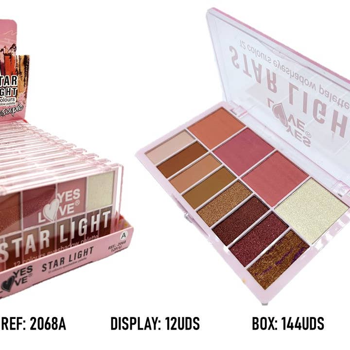Paleta de sombras Starlight com 12 cores por atacado de Yes Love Cosmetics