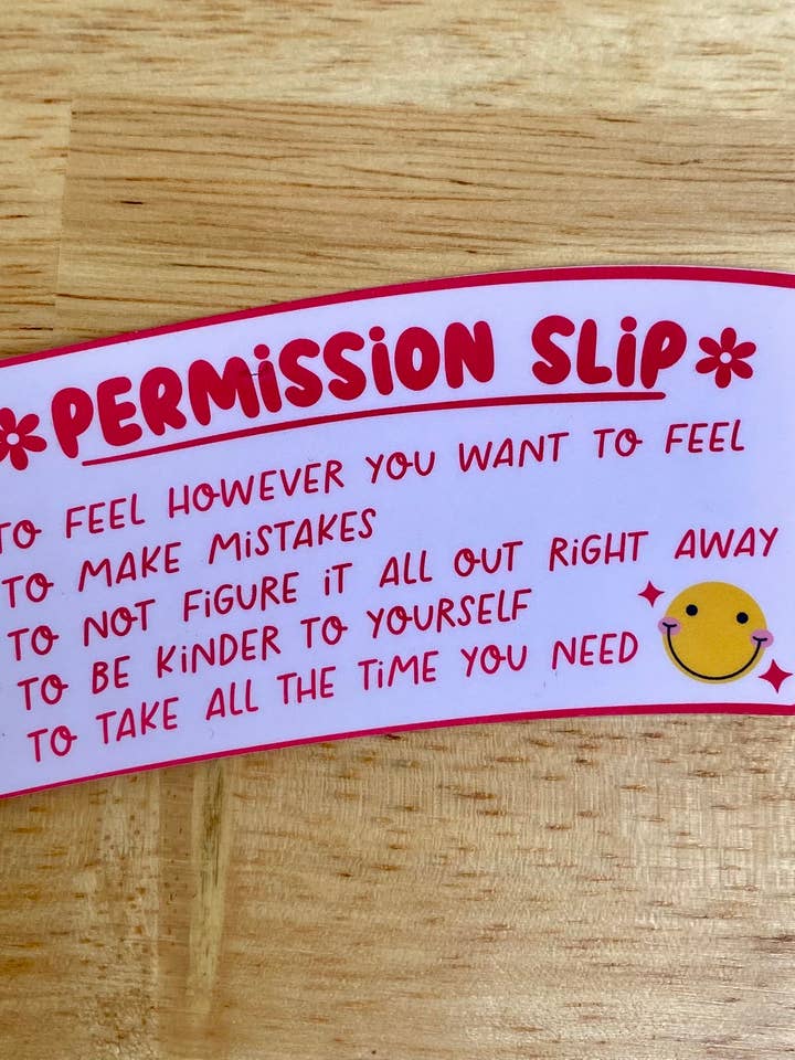 Mental Health Sticker - "Permission To Feel How You Feel" for wholesale by Lemonsgrace Designs