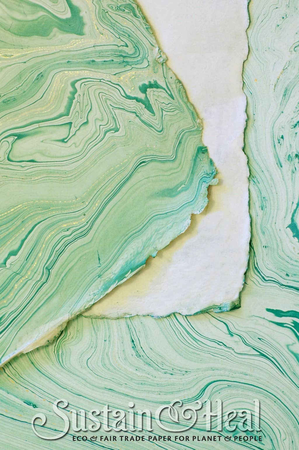 Sustain & Heal - Wholesale Flat Wrap - Mint Green Marble Sheet #362