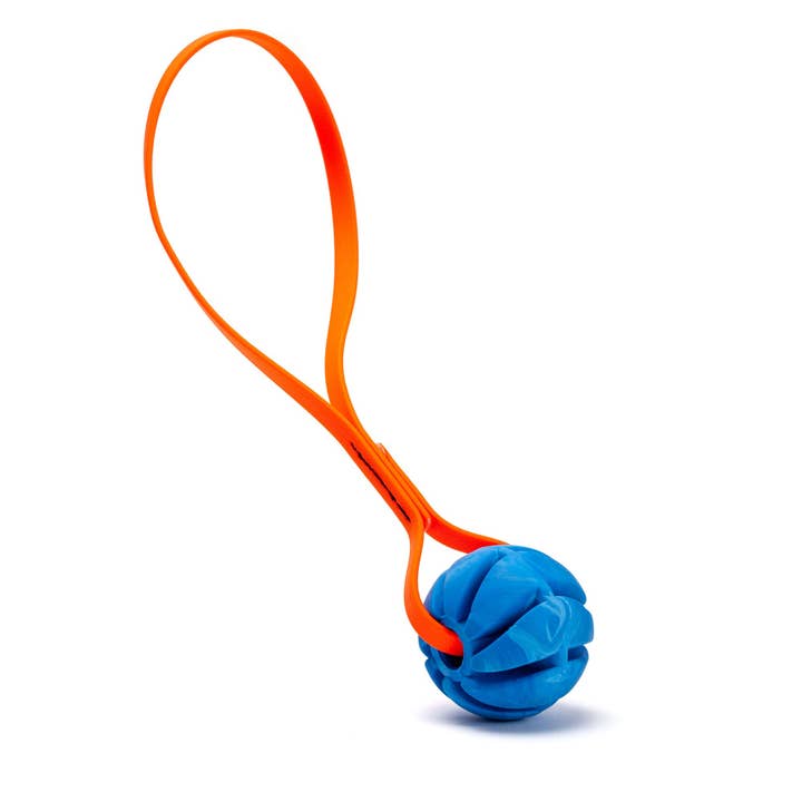 Dogline - Wholesale Pet Fetch Ball - Dog - Rubber Spiral Ball with Biothane Handle0