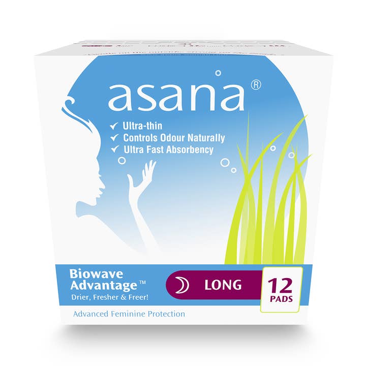 ASANA Chlorine-Free LONG NIGHT Pads 12 pieces "Pack of 48" for wholesale by ASANA