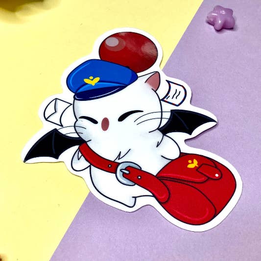 Delivery Moogle final fantasy sticker-vinyl sticker ffxiv for wholesale by The little birdee co