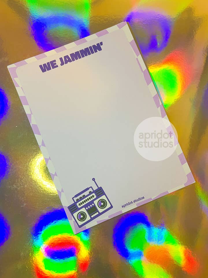 We Jammin' Notepad for wholesale by Apridot Studios