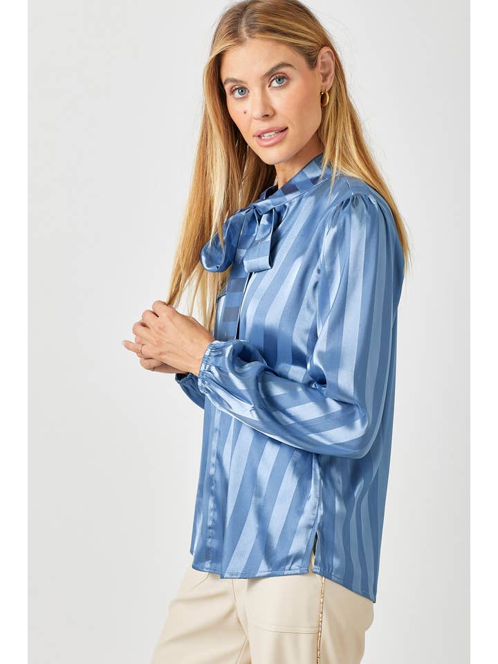 Mystree - Wholesale Blouse - Women's - 60325 Flowy Striped Blouse4