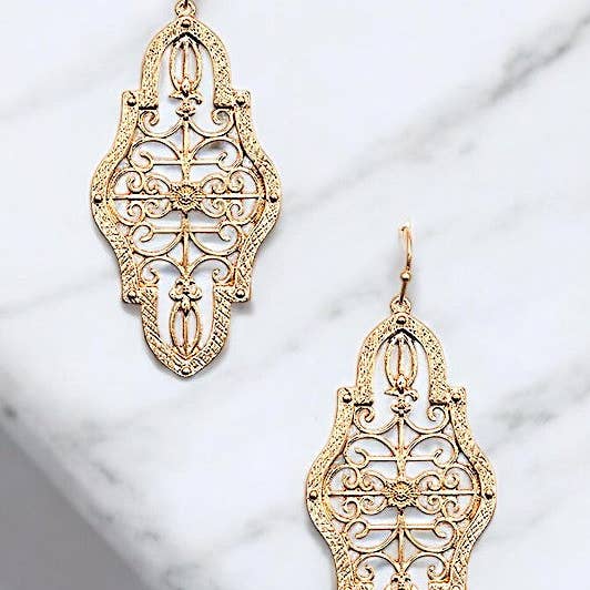 Andrea Bijoux - Wholesale Dangle Earrings - BOHO CHIC FILIGREE DROP EARRING1