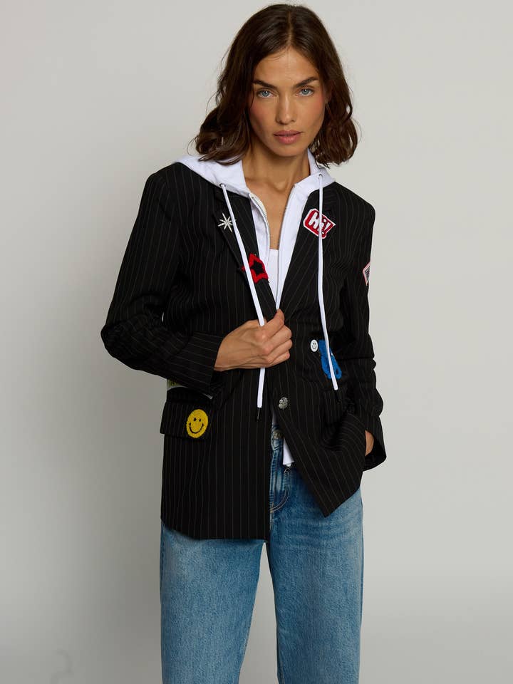 Pinstripe Patch Blazer for wholesale by Central Park West