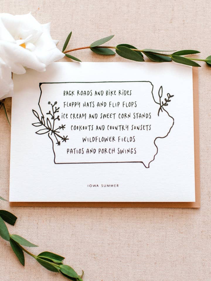 Iowa Notecard Iowa Card Single Summer In Iowa Iowa Summer for wholesale by Sweet Julie Marie