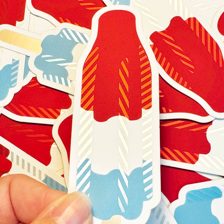 Studio Pop Online - Wholesale Sticker - Rocket Pop Matte Metallic Sticker - 5 in x 1.5 in