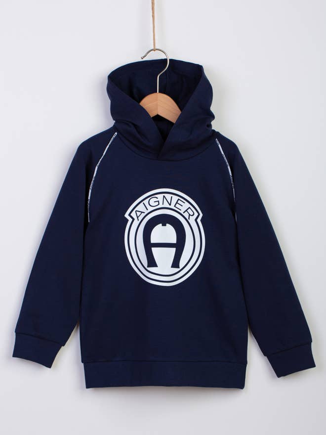 Felpa con cappuccio in lycra con stampa per la vendita all'ingrosso da parte di Aigner Kids