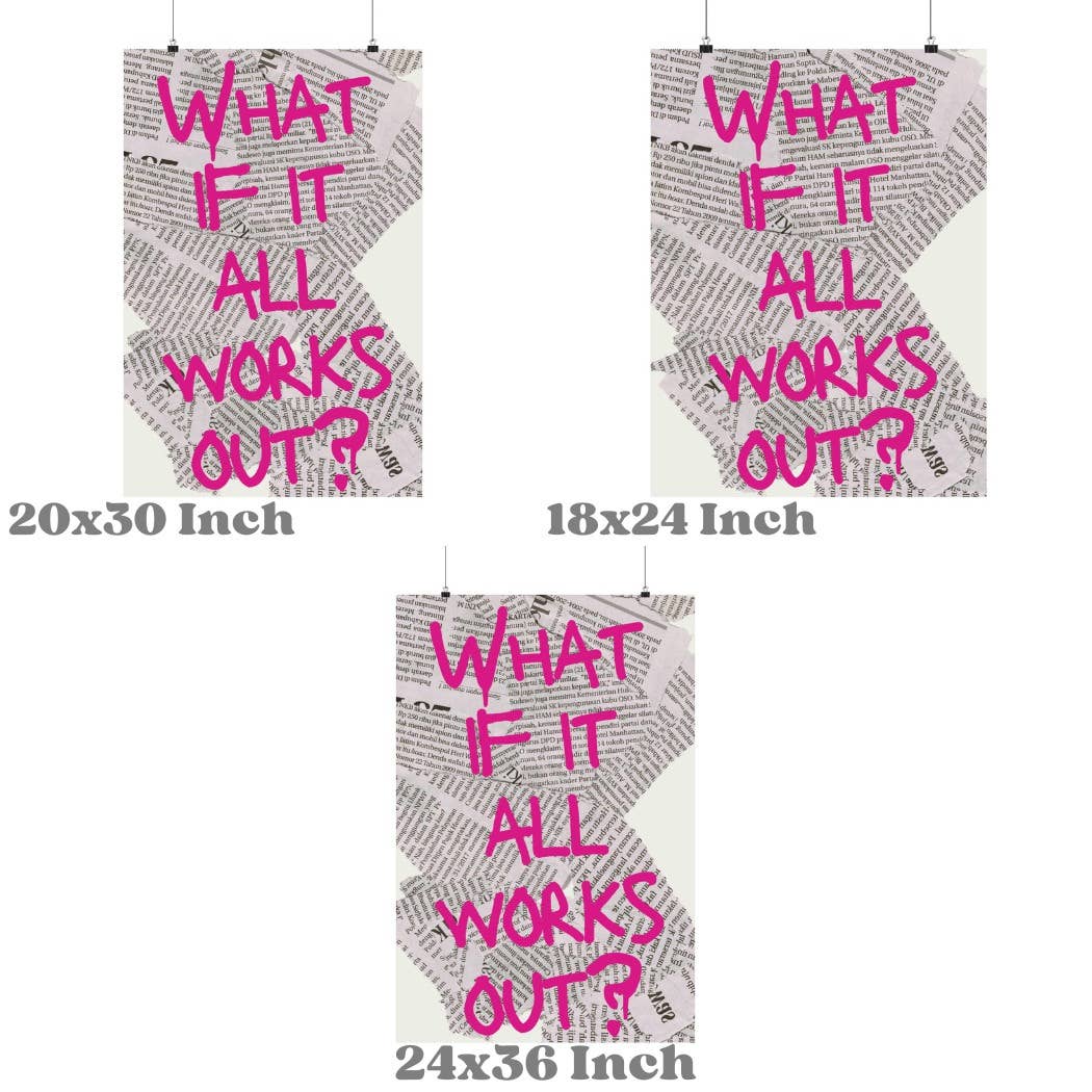 CLM Creative Studio - Wholesale Art Print - What If It All  Works Out Trendy Retro Newspaper Print3