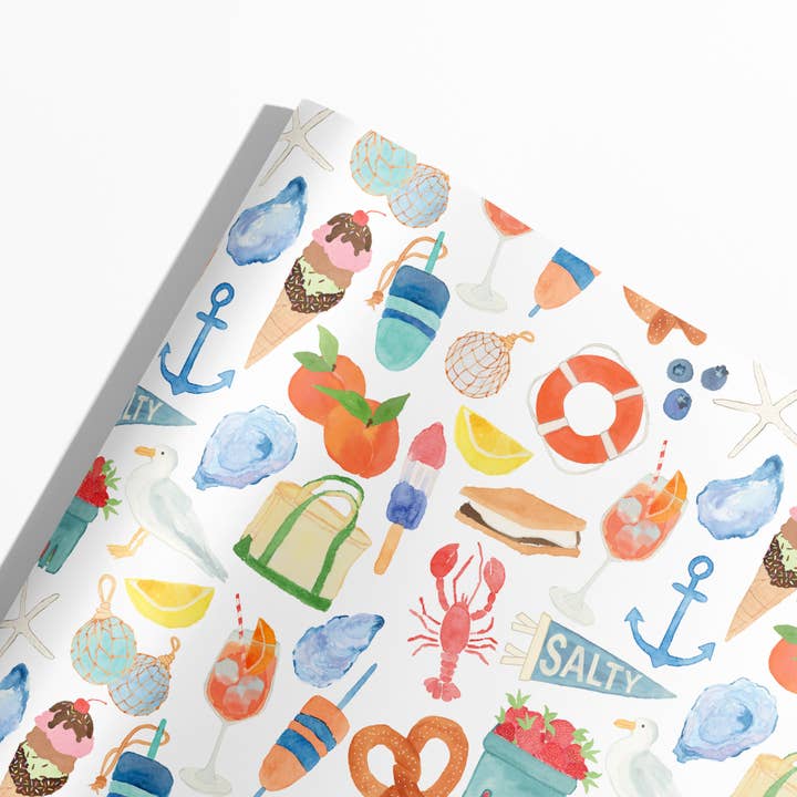 Østkystens Sommer Gavepapir | Østkystens Ikoner Gavepapir for engroshandel hos Gert & Co