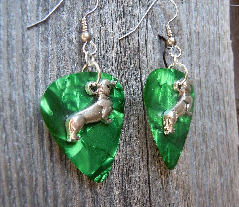 Simply Raevyn - Wholesale Dangle Earrings - Dachshund Charm Guitar Pick Earrings24