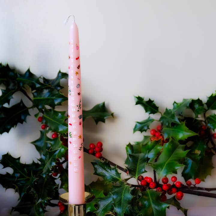 Vela pintada de Navidad con calendario de adviento para venta al por mayor de Hormscent