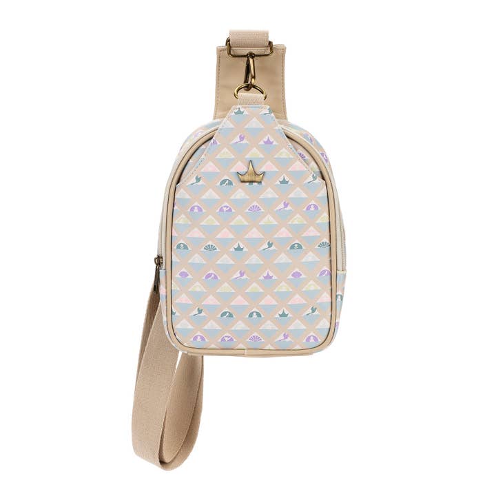 Disney Princess Geometric Pattern Sling Bag with Adjustable Strap for wholesale by Bioworld Merchandising
