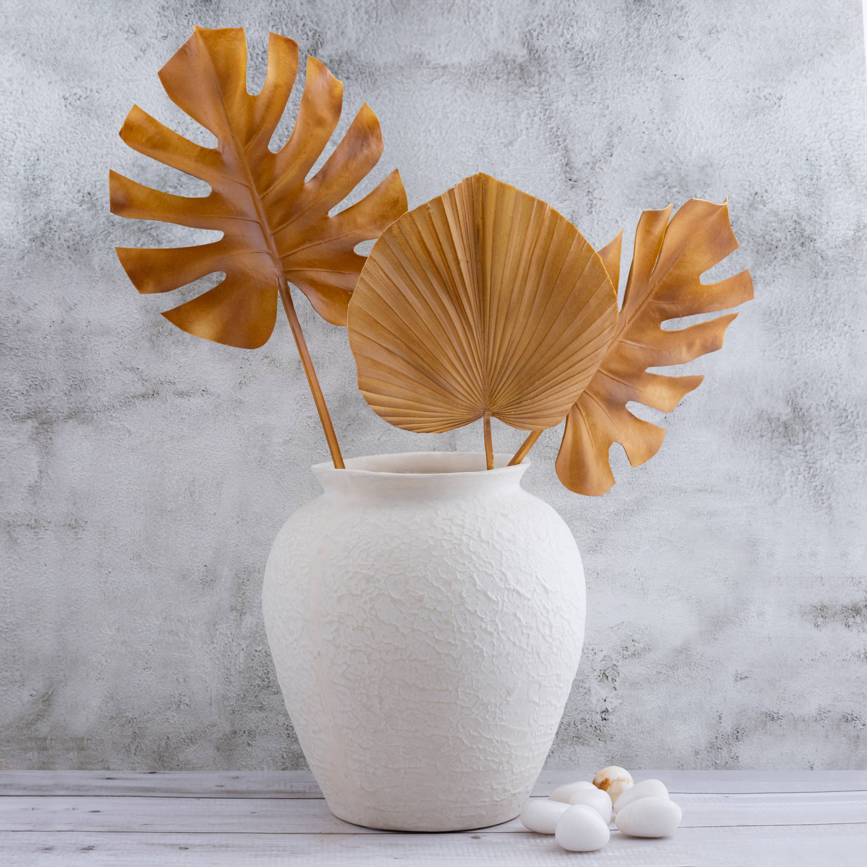 Paper Mache Pot Natural White Dia 12.20" for wholesale on Faire1