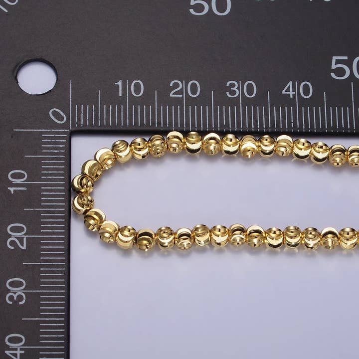 17.5 Inch Gold, Silver 3.5mm, 2.5mm Sparkling Moon Cut Ball Bead Chain Necklace | WA-1568 ~ WA-1571 for wholesale by Aim Eternal