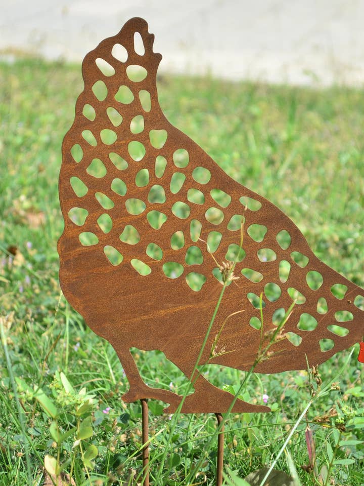 Floor facing rusty hen Charlotte 38cm for wholesale by Marissa's Gifts