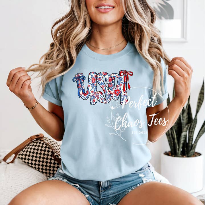 USA Floral t-shirt for wholesale by Perfect Chaos Accessories