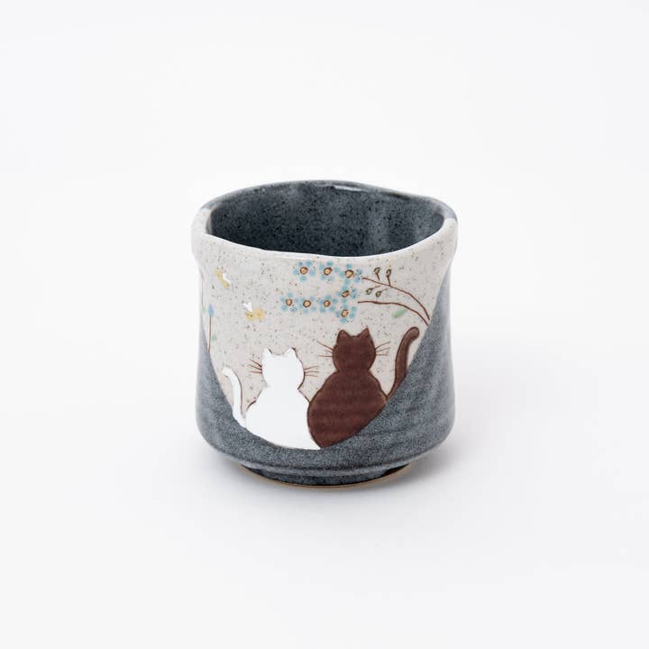 U PLUS INC - Wholesale Coffee/Tea Cup - Handmade Kutani Cat Cup Yunomi Japanese Tea Cup