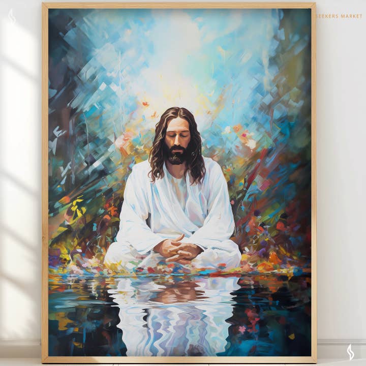 Spiritual Art Supply – wholesale Konsttryck – Jesus Water Prayer konsttryck, P-RCJ24 alla storlekar, affisch2