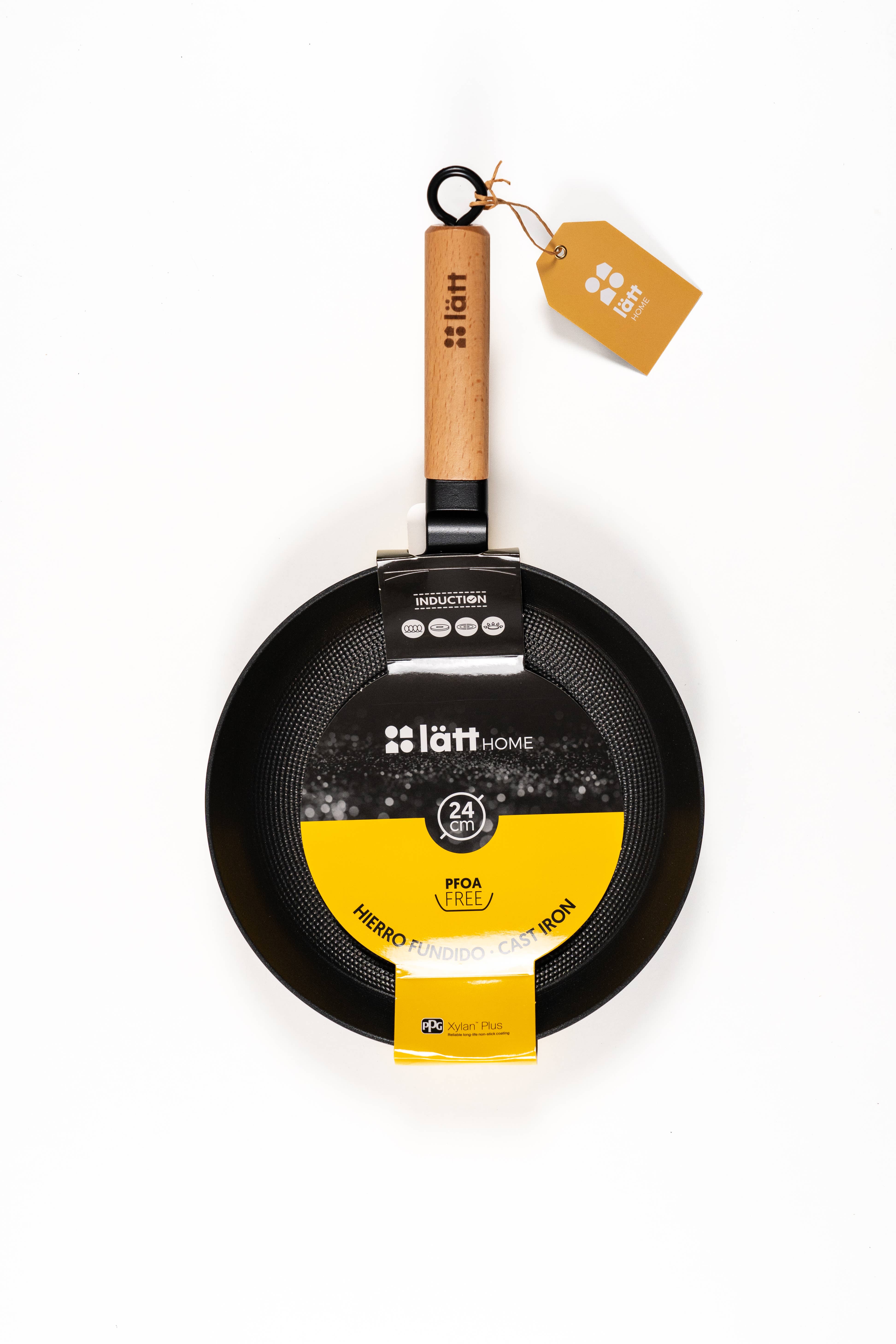 Lätt Home – wholesale Gjutjärnsstekpanna – Lätt gjutjärnspanna 24 cm med träskaft4