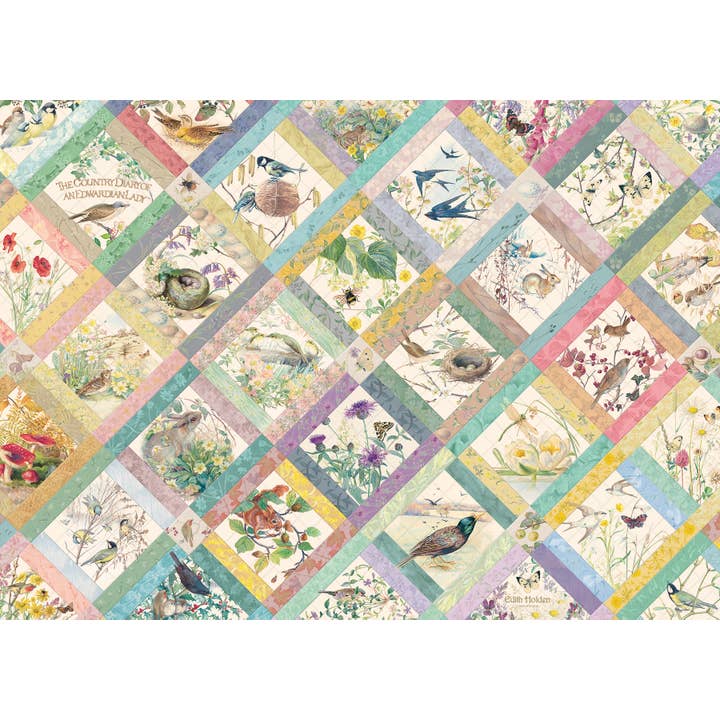 Outset Games and Cobble Hill Puzzles - Wholesale Puzzle - Adult - Country Diary Quilt 1000pc puzzle
