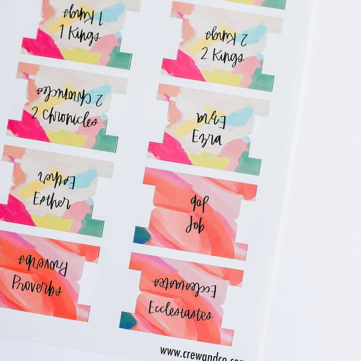 Crew + Co - Wholesale Sticker - Bible Tabs • Bright + Colorful