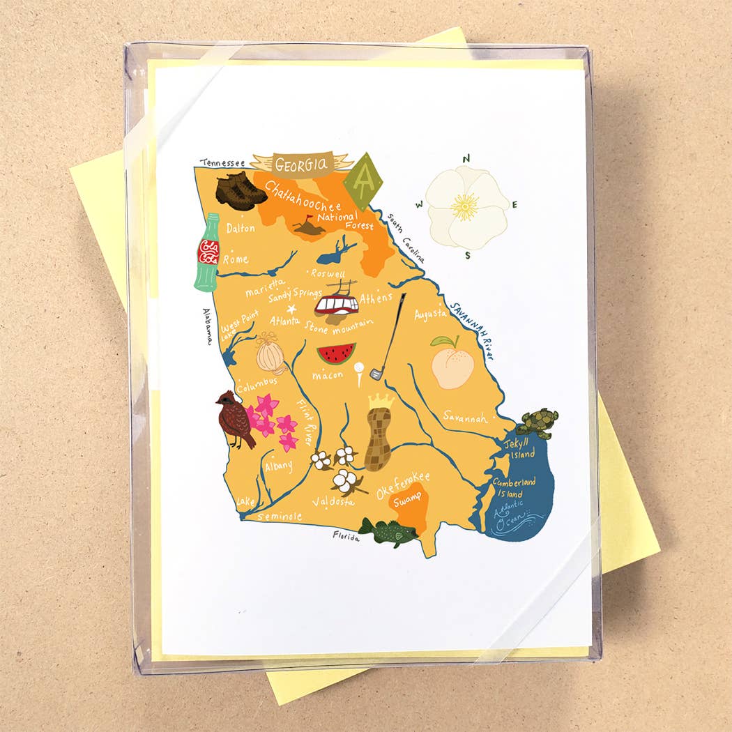 Allport Editions - Wholesale Briefpapier/indexkaartenset - Hallo USA Boxed Card-serie - ALLE 50 STATEN HIER!12