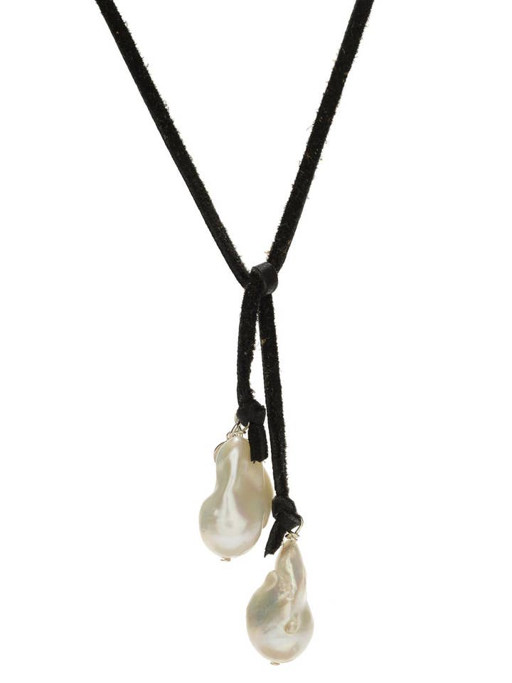 Lariat barroco - perla blanca/negra para venta al por mayor de In2 design