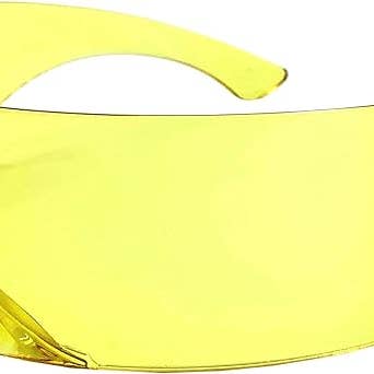 grinderPUNCH Futuristic Shield Sunglasses | Cyclops Cyberpunk Visor Glasses | 80s Alien Mono (Yellow) for wholesale by grinderPUNCH
