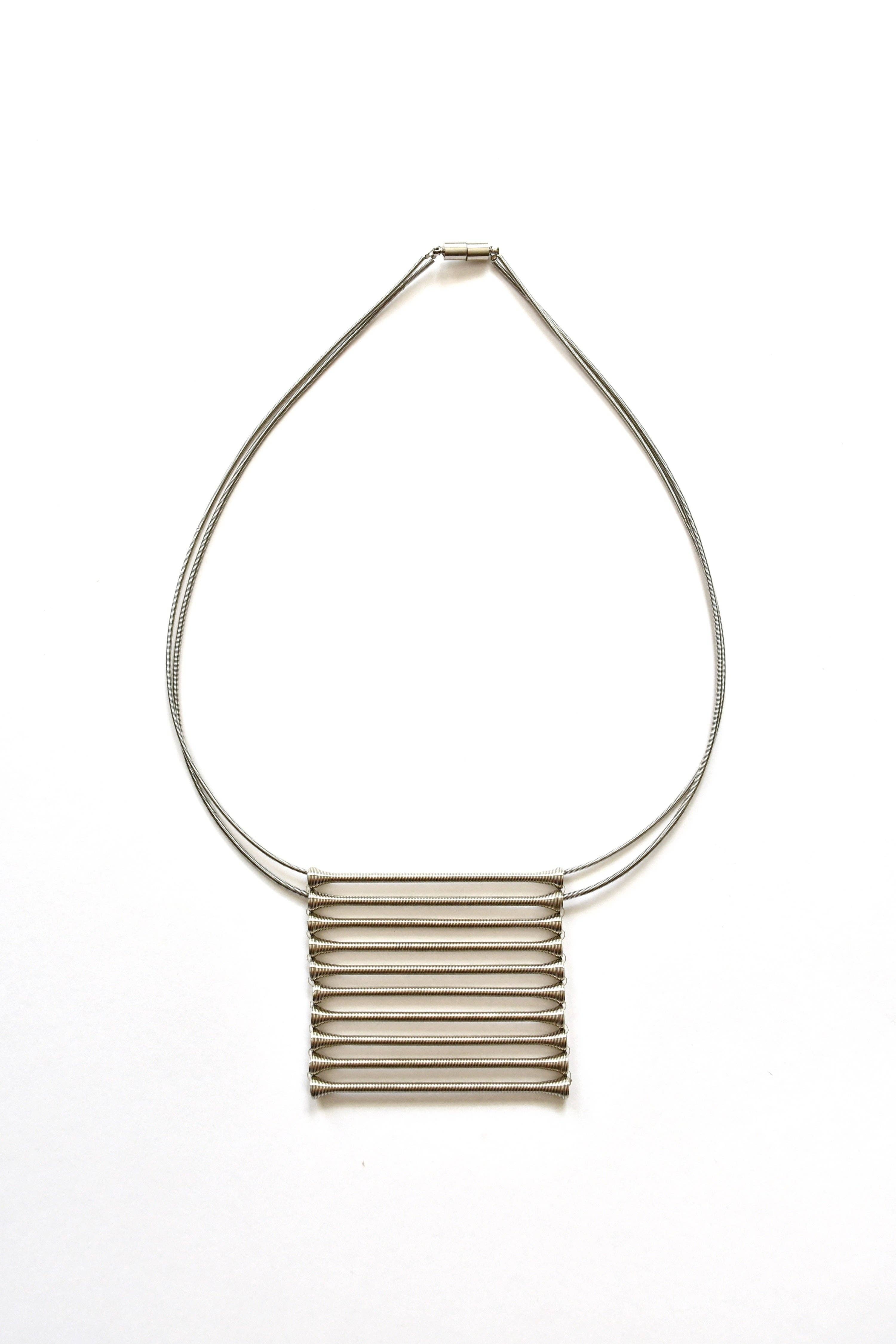 Sea Lily - Wholesale Pendant/Charm Necklace - Silver Wire Pendant Necklace with Silver Grate