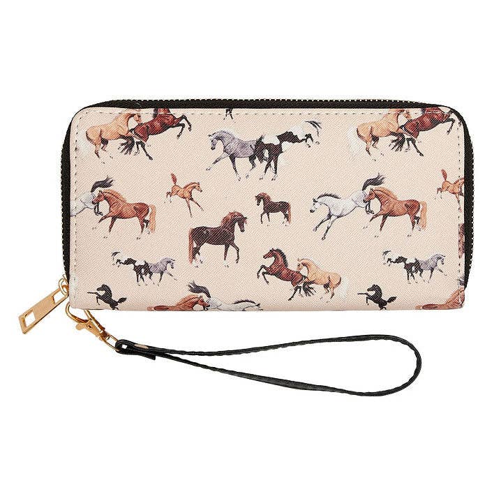 AWST Int'l "Lila" Horses All Over Clutch Wallet for wholesale by AWST Intl
