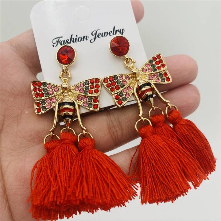 Mio Queena - Wholesale Tassel earrings - Bohemian Bee Pendant Tassel Earrings4