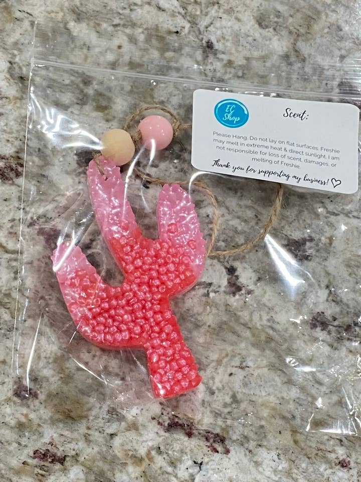 Pink Ombré Cactus Freshie for wholesale by EC Shop Creations