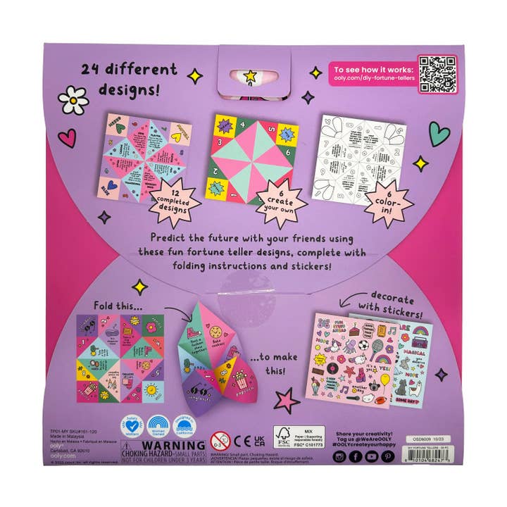 OOLY - Wholesale DIY Craft Kit - Kids - D.I.Y. Fortune Tellers Activity Kit - Set of 24 Designs