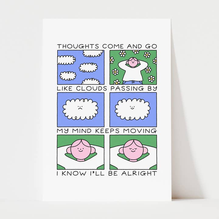 'Thoughts' – A5 Art Print – Rosie Pink Illustration for wholesale by Rosie Pink
