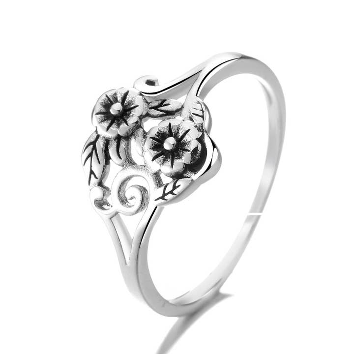 Sterling Silver Artisan Wild Flower Ring for wholesale by Amy and Annette