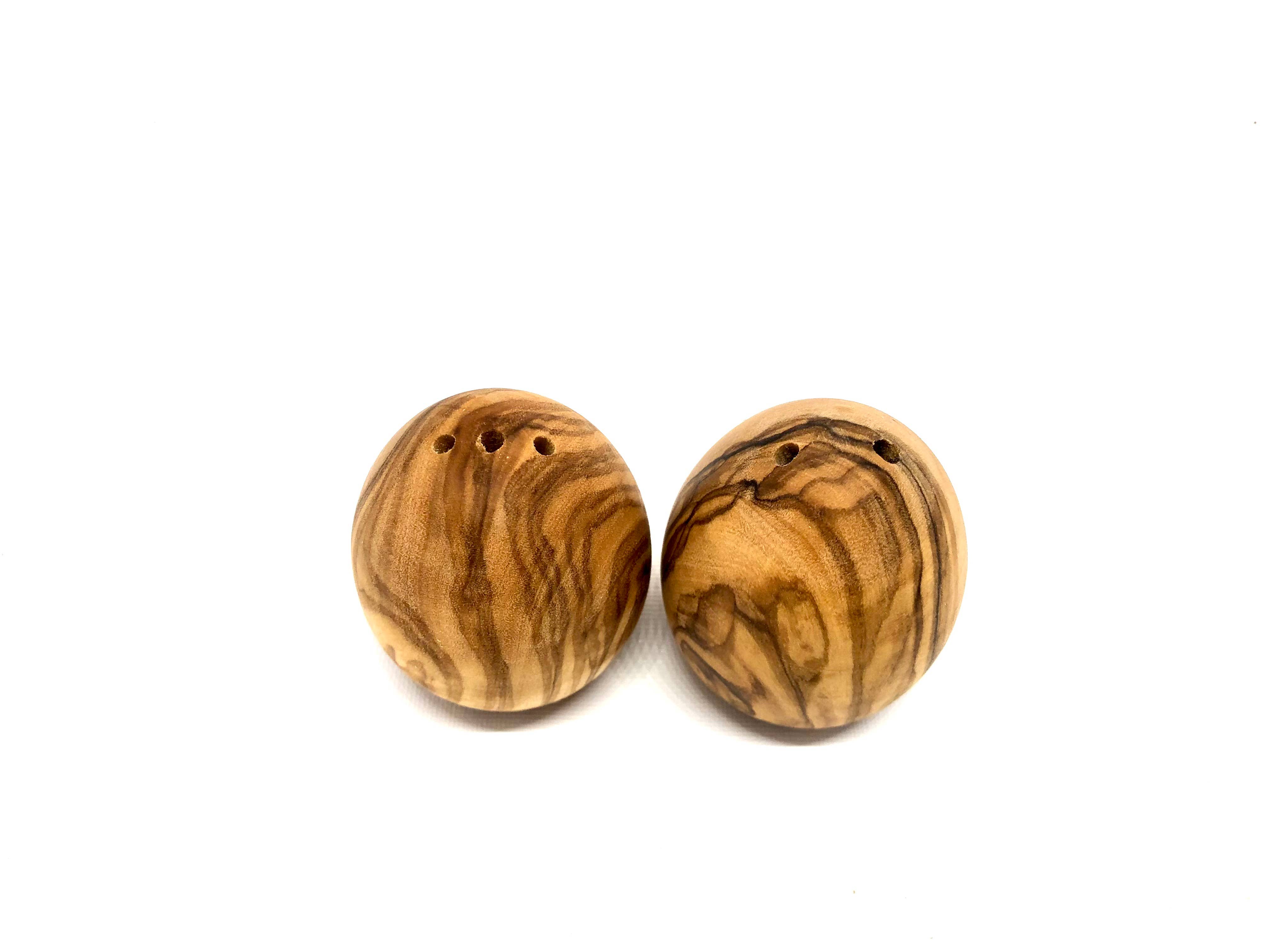 olivenholz-erleben - Wholesale Salt & Pepper Shaker Set - Set of 2 olive wood salt and pepper shakers egg shape3