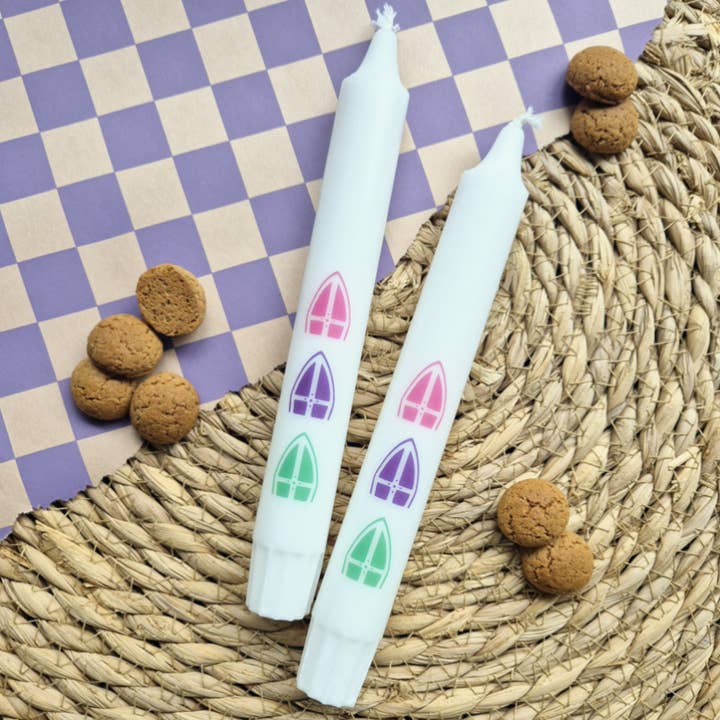 Labelgeluk - Wholesale Tapered Candle/Candlestick - Text candle | miter color | Sinterklaas