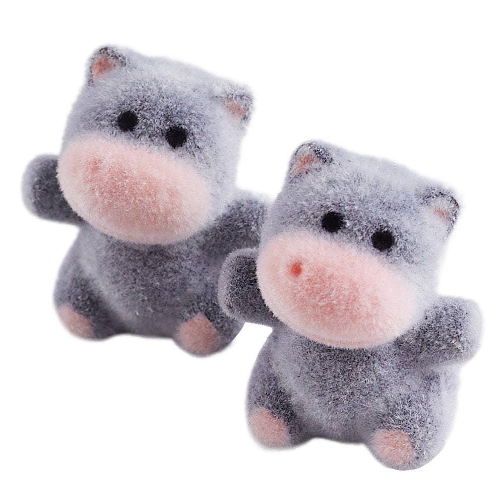Factory Direct Craft - Wholesale Decorative Figurine - 1" Miniature Flocked Gray Hippos (Bag of 12)3