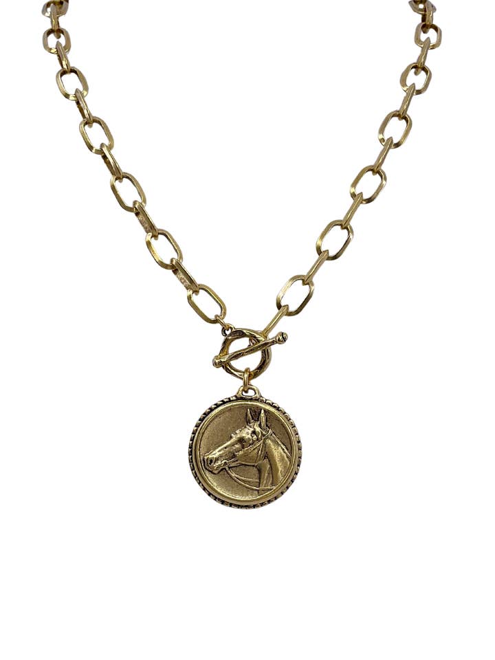 Vintage Reproduktion Guldpläterat Hästmynt för wholesale av Erin Knight Designs